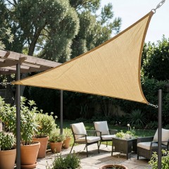 Plasa umbrire crem 3m x 3m x 3m, copertina triunghiulara, deasa 98 %  4 inele, terase si foisoare