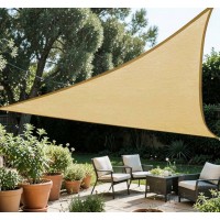 Plasa umbrire crem 3,6 m x 3,6 m x 3, 6 m, copertina triunghiulara, deasa 98 %, cu 4 inele, terase