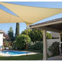 Plasa umbrire crem 3,6 m x 3,6 m x 3, 6 m, copertina triunghiulara, deasa 98 %, cu 4 inele, terase