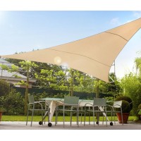 Plasa umbrire crem 3,6 m x 3,6 m x 3, 6 m, copertina triunghiulara, deasa 98 %, cu 4 inele, terase