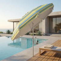 Umbrela protectie solara, diametru XXL 2.4 m, structura metalica, cu inclinare si cosulet