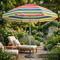 Umbrela protectie solara, diametru XXL 2.4 m, structura metalica, cu inclinare si cosulet