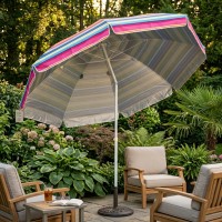 Umbrela protectie solara, diametru XXL 2.4 m, structura metalica, cu inclinare si cosulet