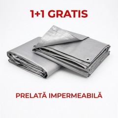 1+1 GRATIS Prelata impermeabila 6 m x 6 m , densitate 110 gr/m2, rezistenta UV , Gri