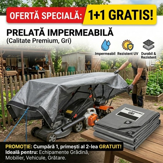 1+1 GRATIS Prelata impermeabila 8 m x 8 m , densitate 110 gr/m2, rezistenta UV , Gri 1+1 GRATIS Prelata impermeabila 8 m x 8 m , densitate 110 gr/m2, rezistenta UV , Gri