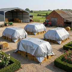 Prelata impermeabila 10 m x 16 m , densitate 110 gr/m2, rezistenta UV , Gri Prelata impermeabila 10 m x 16 m , densitate 110 gr/m2, rezistenta UV , Gri