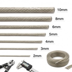 Șufă Metalică Plastifiată 100 m x 5mm, cablu oțel plastifiat pentru ancorare, balustrade, gospodărie