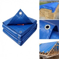 Prelata impermeabila 10 m x 15 m, cu inele, densitate 175 gr/mp, calitate premium, albastra