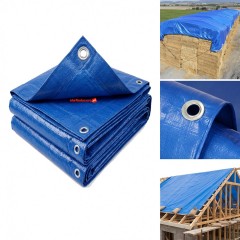 Prelata impermeabila 4 m x 12 m, cu inele, densitate 175 gr/m2, albastra