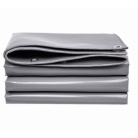 Prelata impermeabila 10 m x 12 m, densitate 225 gr/m2, cu inele, calitate premium, Gri