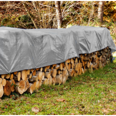 Prelata Gri, impermeabila, 5 m x 6 m, cu inele, densitate 175 gr/mp