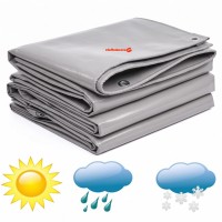 Prelata Gri impermeabila 8 m x 10 m cu inele, densitate 175 gr/mp, Calitate premium