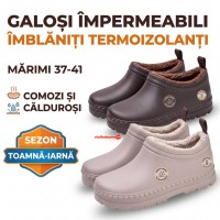 Galosi impermeabili imblaniti termoizolanti, marimi 37-41, comozi si caldurosi, sezon toamna-iarna