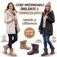 Cizme impermeabile imblanite, usoare, rezistente, antiderapante si calduroase in 2 nuante
