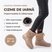 Cizme impermeabile imblanite, usoare, rezistente, antiderapante si calduroase in 2 nuante