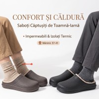 Saboti termo unisex, imblaniti, comozi si caldurosi, marimi de la 37-41, preturi incepand cu 59 lei