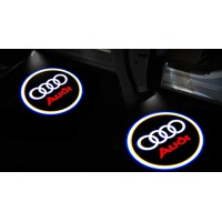 Set 2 Lampi cu logo audi pentru usa