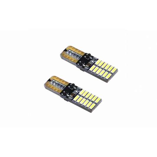 set 2 leduri t10 w5w placuta 24 smd, canbus, 24v