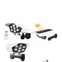 Lampa solara tip camera video cu suport de prindere si telecomanda, 25w