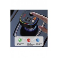 Modulator FM Cu Bluetooth, 2 Porturi USB pentru Incarcare, Lumina RGB