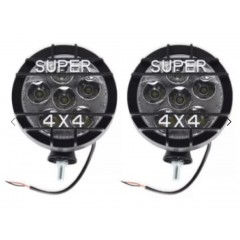 Set 2 proiectoare led “ super 4x4” , 12v-24v, lumina alba 6000k