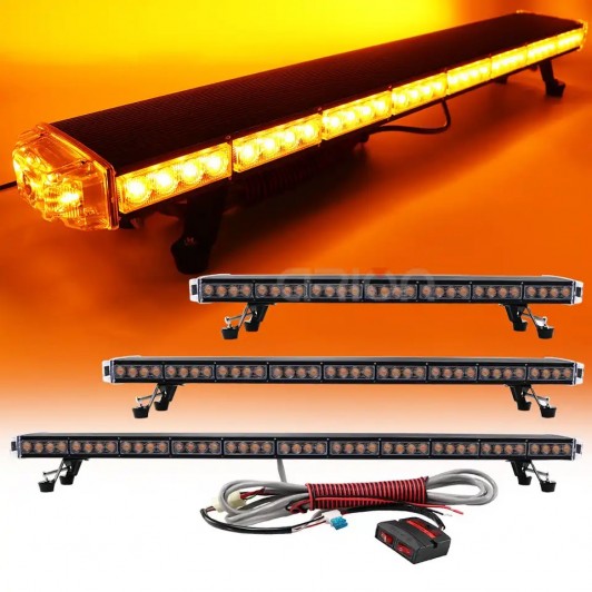 Rampa girofar cu led stroboscopica ,14 module fata-spate 12v-24v ,cu magnet si lumina portocalie