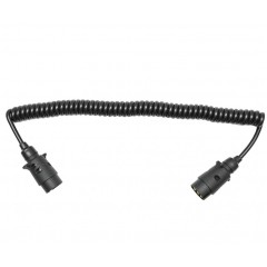 Cablu spiral 2.5m cu 2 stechere tata din plastic, 7 pini pentru priza auto remorca