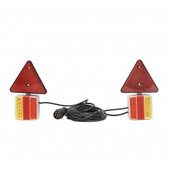 Set lampi LED magnetice cu triunghiuri reflectorizante pentru remorca, fisa 7 pini, 7,5m