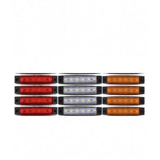 Set 4 lampi laterale cu led 6 smd ,12v-24v - 3 culori disponibile