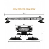 Rampa Led fata-spate de avertizare 54 leduri, rampa cu prindere magnetica 12-24V