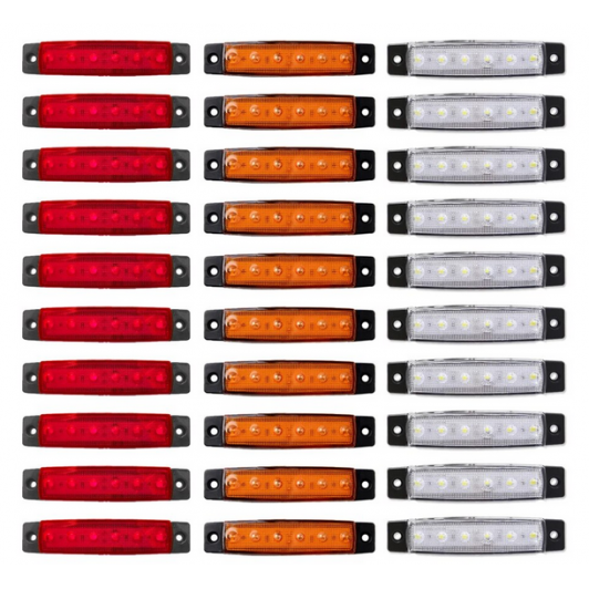 Set 10 lampi laterale cu 6 smd , 12v-24v, 3 culori disponibile