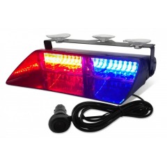 Stroboscop profesional pentru parbriz, lumina rosu/albastru , 24led, 12V , 48W