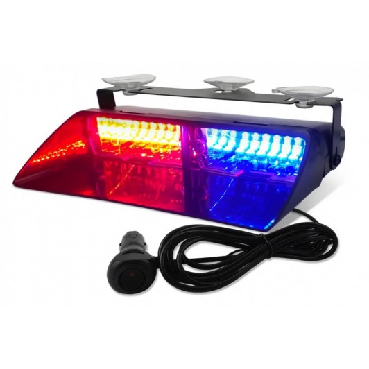 Stroboscop profesional pentru parbriz, lumina rosu/albastru , 24led, 12V , 48W