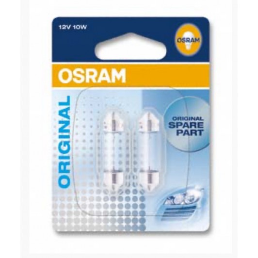 Set 2 becuri 41mm 12V C10W original blister osram