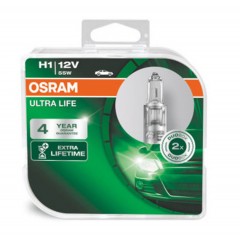 Set 2 becuri 12V H1 55 W ultra life OSRAM