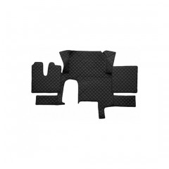 Covor auto imitatie piele dedicat Camion MAN TGX Cutie Mica,1 Sertar, Negru/Rosu