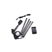 Kit interior LED 12 SMD RGB cu telecomanda si aplicatie Bluetooth,22cm