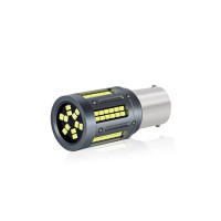 Set 2 becuri o faza P21W. BA15S 84SMD Canbus 12V-24V nonpolar Lumina alba