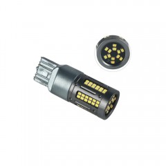 Set 2 becuri 2 faze T20 7440 84SMD Canbus 12V-24V nonpolar lumina alba