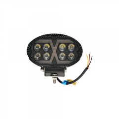 Proiector oval LED cu DRL 9-80V, 24W, alb-galben, carcasa aluminiu IP67