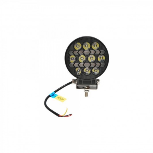 Proiector rotund LED cu DRL 9-80V, 36W, alb-galben, carcasa aluminiu IP67