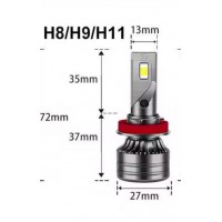 Set 2 leduri H8/H9/H11 canbus, 180w, 6000k, 18.000 LM, 12v-24v