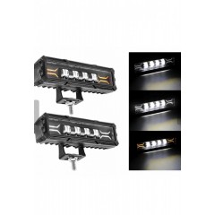 Proiector led de mare putere, 12V - 24V, cu lumină DRL alb-galben