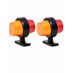 Set 2 Lămpi laterale cu Led, de semnalizare pentru camion, remorcă, rulotă,portocaliu-roșu, 12-24V