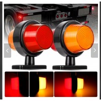 Set 2 Lămpi laterale cu Led, de semnalizare pentru camion, remorcă, rulotă,portocaliu-roșu, 12-24V