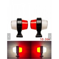 Set 2 Lămpi laterale cu Led, de semnalizare pentru camion, remorcă, rulotă,alb-roșu, 12-24V