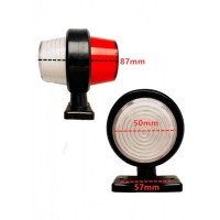 Set 2 Lămpi laterale cu Led, de semnalizare pentru camion, remorcă, rulotă,alb-roșu, 12-24V