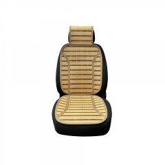 Set huse auto din bambus culoare bej universale pentru scaune auto cu spatar si tetiera