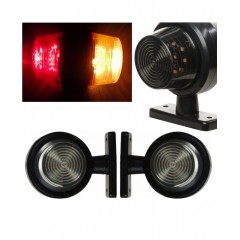 Set 2 Lampi led pentru gabarit 12v-24v rosu+ galben geam fumuriu
