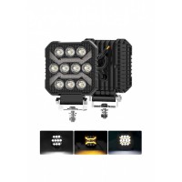 Proiector led cu lumina de zi galbena si flash , 125w , 12v-24v Proiector led cu lumina de zi galbena si flash , 125w , 12v-24v